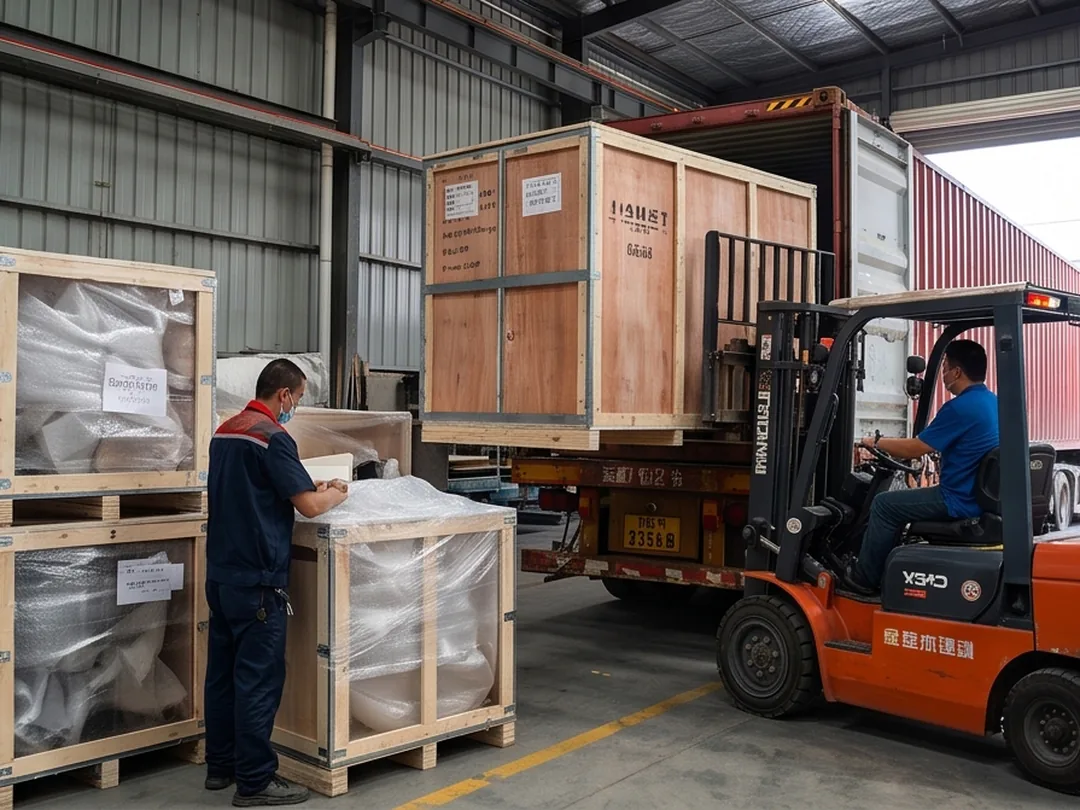 Step-by-step protective packing of a tree section