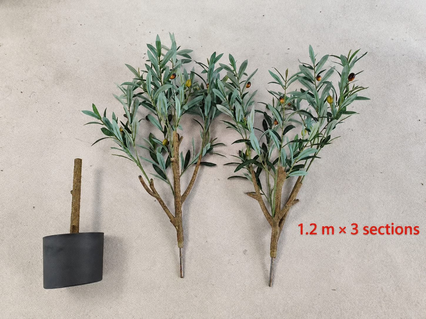 Artificial olive tree knock-down packing, 1.2 m, 3 sections