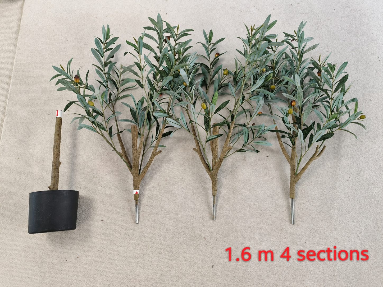 Artificial olive tree knock-down packing, 1.6 m, 4 sections