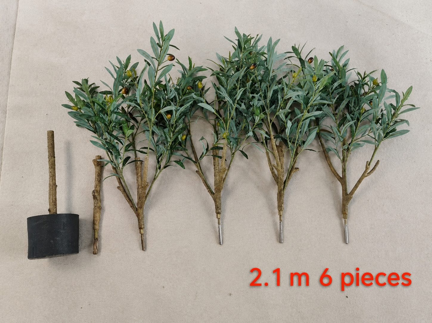 Artificial olive tree knock-down packing, 2.1 m, 6 pieces