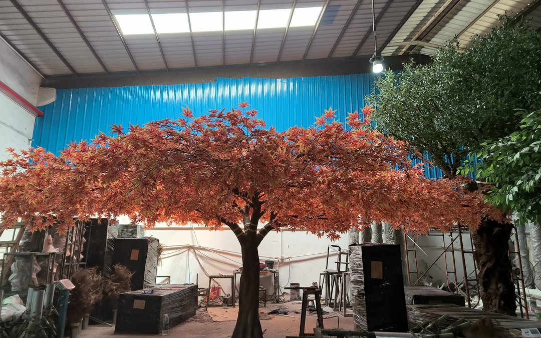 Specimen with trunk banded in the workshop beside a racked build