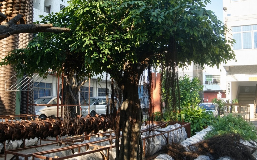 Wind load, base plate and slab capacity for large artificial magnolias in mall atriums — how to size the fixing before the tree is ordered.