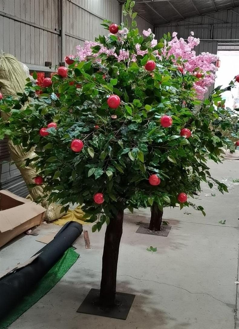 Peach tree in bloom at a landscape project